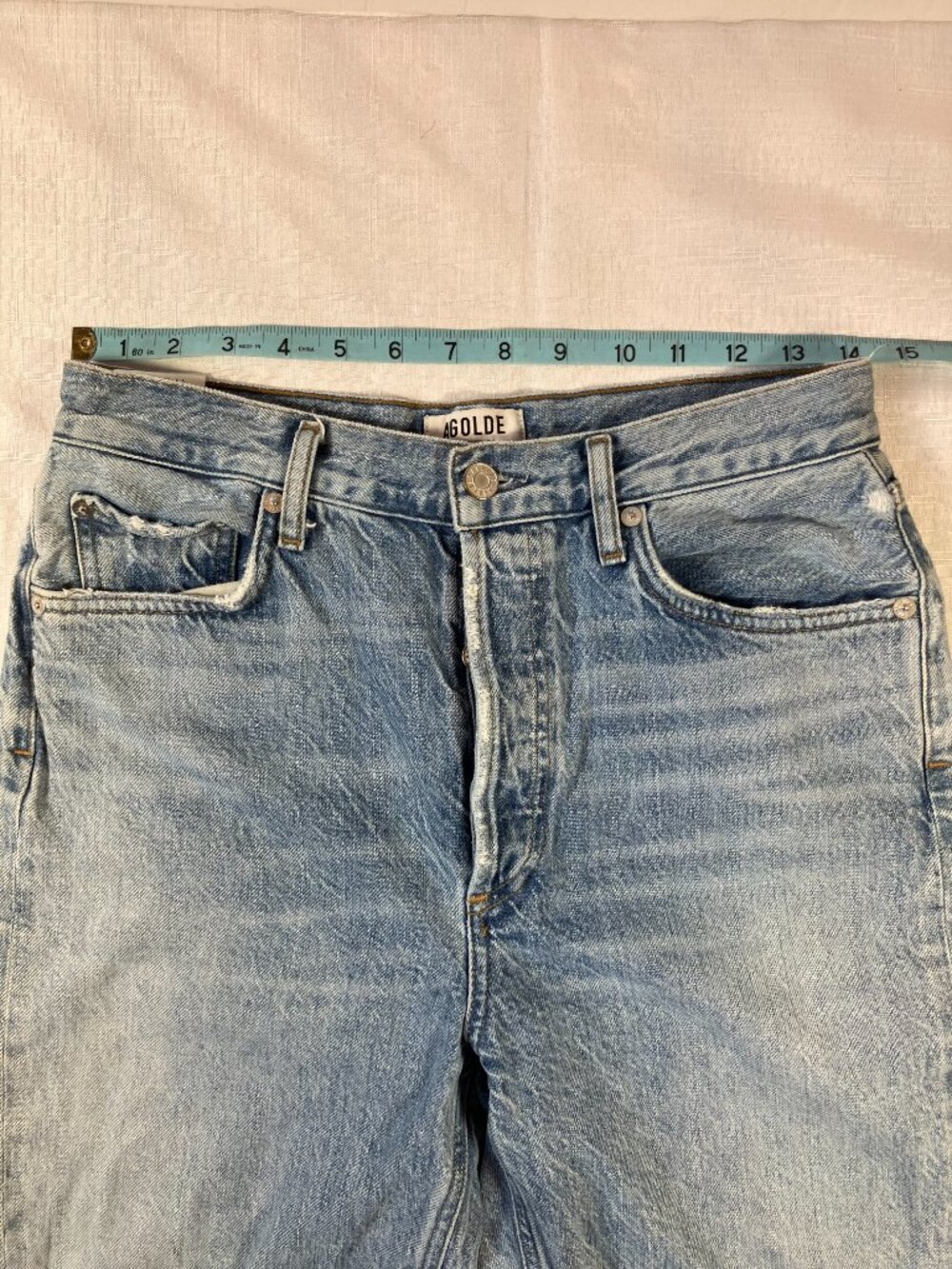 EUC Agolde Los Angeles Premium Denim Jeans, Button Fly, Size 27 - Picture 3 of 10